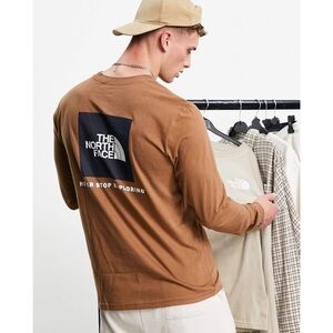The North Face Box Back Print Long Sleeve T-Shirt in Brown Men’s Medium